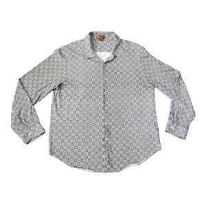 Michael Kors Abstract Art Design Long Sleeve Button Down Collared Dress Shirt